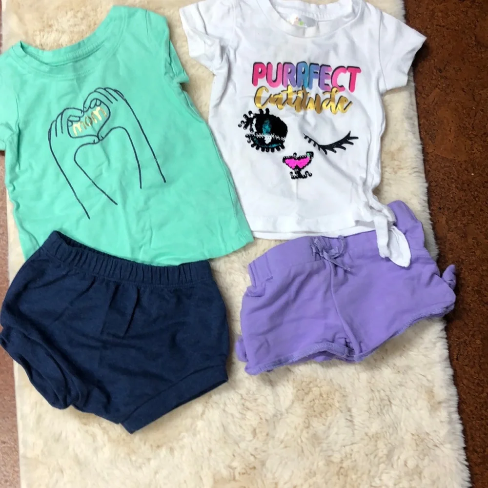 4 pcs girl’s shorts and top‎